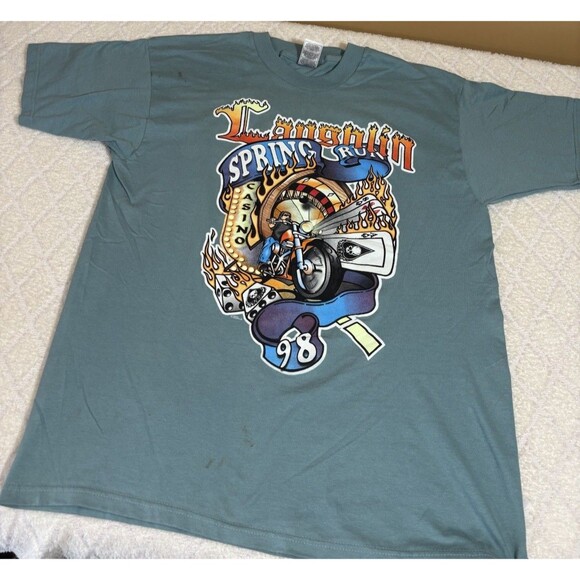 Vintage 1998 Laughlin NV Spring Run Motorcycle Rally 2 Sided Tee Size XL - Picture 5 of 15